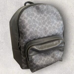Coach Signature Canvas & Leather Backpack – Charcoal/Black | Vintage